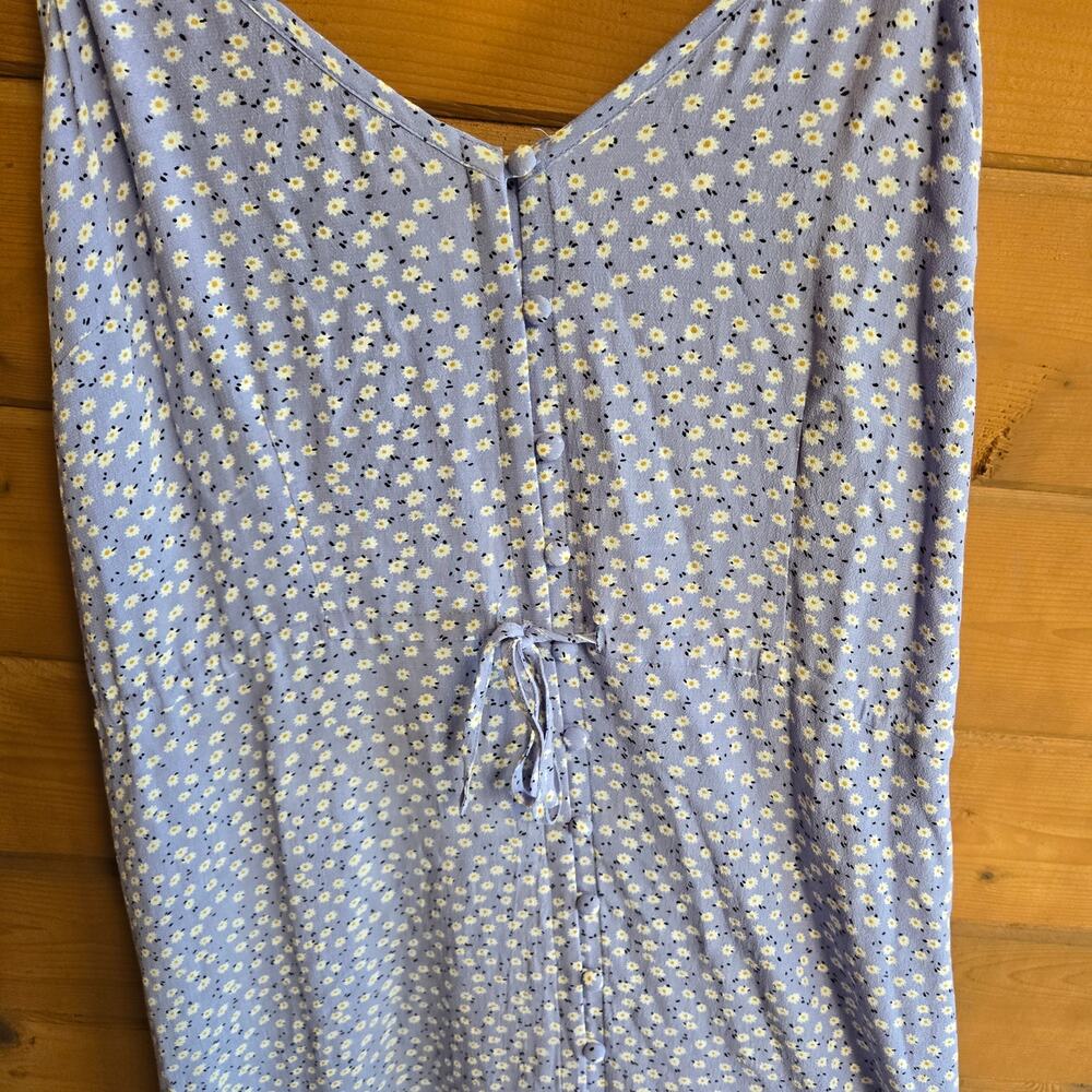 Rails Frida Dress Sky Blue Daisies Midi Prairie Cottagecore Boho Button L Prep - Picture 4 of 5